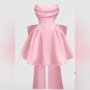 Elegant Pink Strapless Dress